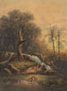 Landschap met waterval en luipaard drinkend Wild landschap hoek van Java - Johan Conrad Greive — weergave van het kunstwerk