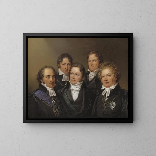 Johan Olof Wallin, Jns Jacob Berzelius, Frans Michael Franzén, Erik Gustaf Geijer et Esaias Tegnér - Johan Gustaf Sandberg — framed artwork on a wall