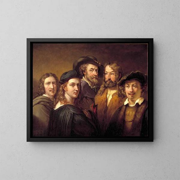 Rafael, Rembrandt, Nicolas Poussin, Albrecht Dürer and Pierre-Paul Rubens - Johan Gustaf Sandberg — framed artwork on a wall