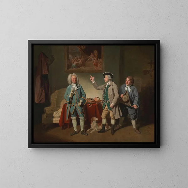 John Beard and John Dunstall in L'Amour dans un village - Johan Joseph Zoffany — framed artwork on a wall