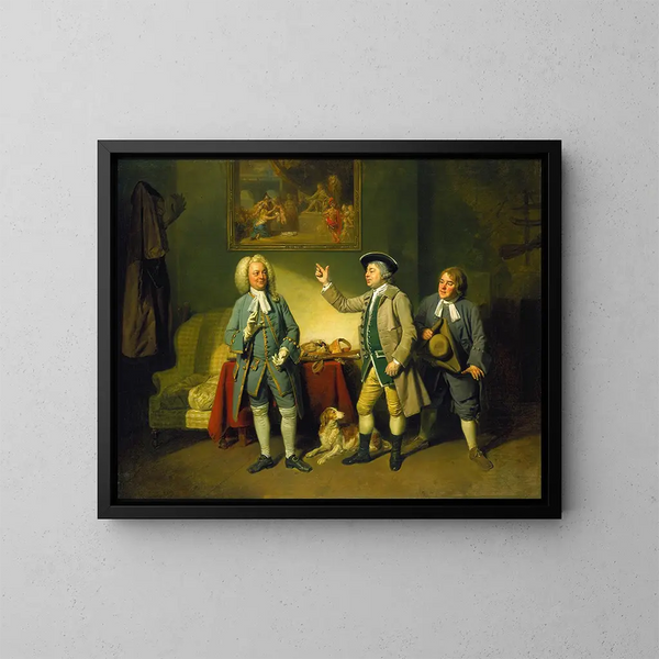 Scene of a love in a village - Johan Joseph Zoffany — framed artwork on a wall