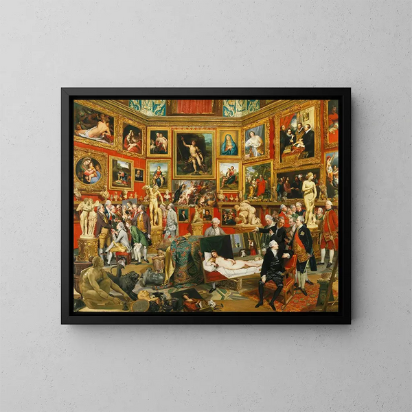 Tribune des Offices - Johan Joseph Zoffany — framed artwork on a wall