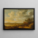 Landschapschilderij met rivierlandschap 's avonds met wandelaars die rusten - Johan Pietersz Schoeff — ingelijst kunstwerk aan de muur