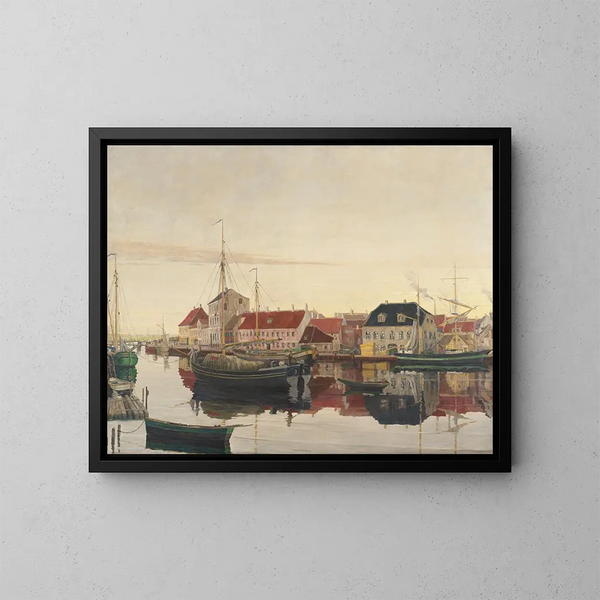 Port of Randers - Johan Rohde — framed artwork on a wall