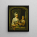 Een vrouw en een meisje bij een raam - Johann Andreas Herrlein — ingelijst kunstwerk aan de muur