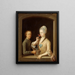 Een vrouw en een jonge man bij een raam - Johann Andreas Herrlein — ingelijst kunstwerk aan de muur