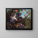 Grote bloemenstilleven met vogels - Johann Baptist Drechsler — ingelijst kunstwerk aan de muur