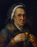 Oudere vrouw met een ducat - Johann Baptist Höchle — weergave van het kunstwerk