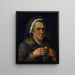 Oudere vrouw met een ducat - Johann Baptist Höchle — ingelijst kunstwerk aan de muur