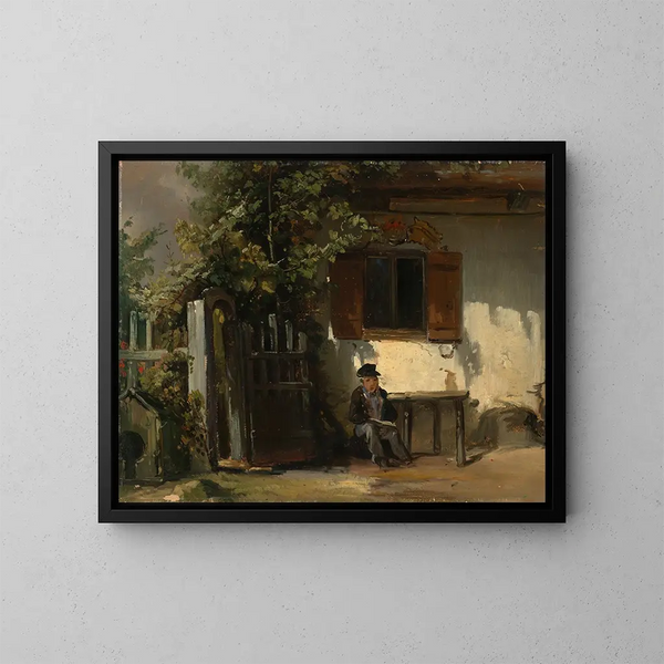 Au jardin - Johann Baptist Kirner — framed artwork on a wall
