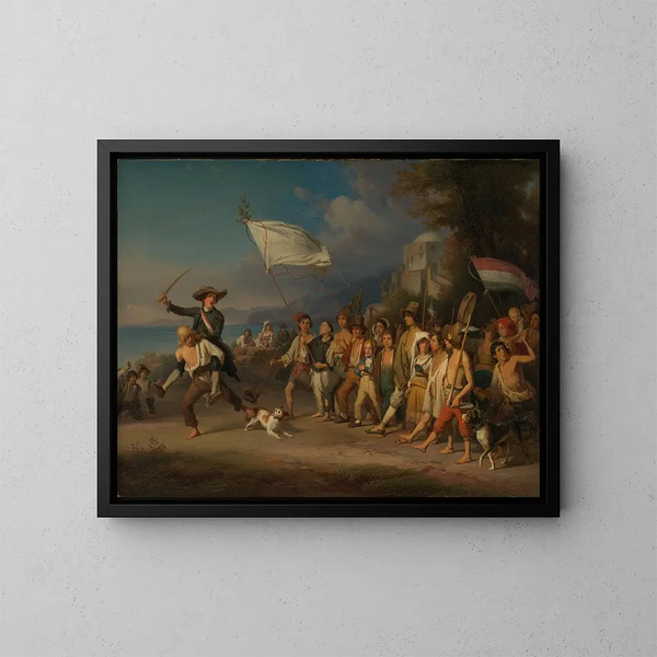 La défense des enfants - Johann Baptist Kirner — framed artwork on a wall