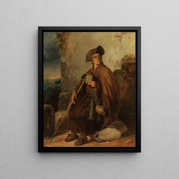 Pèlerin zittend - Johann Baptist Kirner — ingelijst kunstwerk aan de muur
