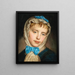 Een meisje met een kanten hoofddoek en blauwe strikken - Johann Baptist Reiter — ingelijst kunstwerk aan de muur