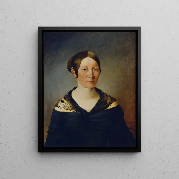 Portrait Painting of a Woman - Johann Baptist Reiter — framed artwork on a wall