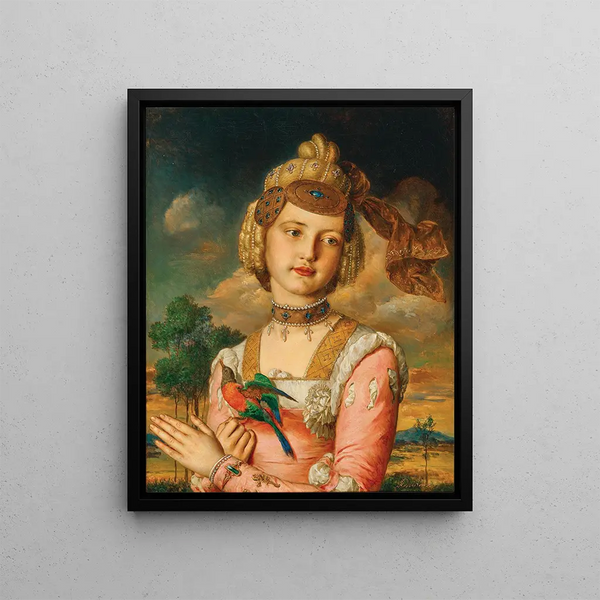 Portrait of his daughter Alexandrine Lexi as a young noble - Johann Baptist Reiter — framed artwork on a wall
