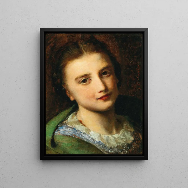 Portrait of a girl (Case conflict) - Johann Baptist Reiter — framed artwork on a wall