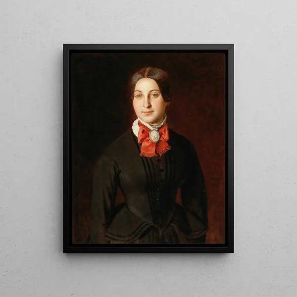 Portrait of the artist's sister - Johann Baptist Reiter — framed artwork on a wall