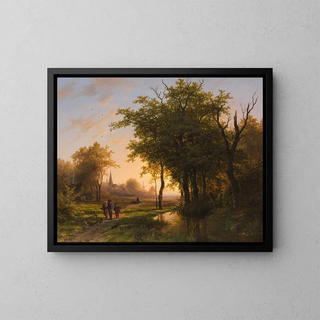 Johann Bernhard Klombeck - Waldlandschaft mit Teich.webp