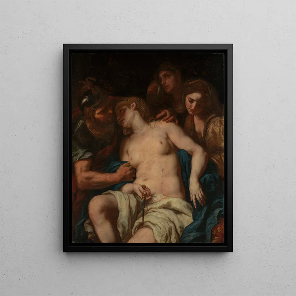 Lucrèce - Johann Carl Loth — framed artwork on a wall