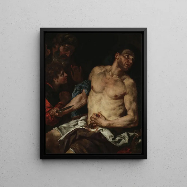 The Death of Cato - Johann Carl Loth — framed artwork on a wall
