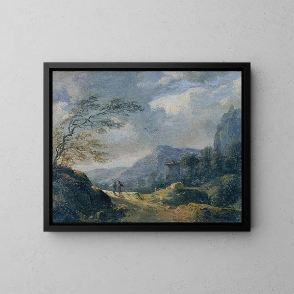 Petite paysage de montagne - Johann Christian Brand — framed artwork on a wall