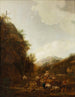 Landschap met herders en vee - Johann Christian Klenge — weergave van het kunstwerk
