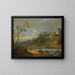 van een rivierlandschap met vissers die een afwateringsbuis uitgraven - Johann Christian Vollerdt — ingelijst kunstwerk aan de muur