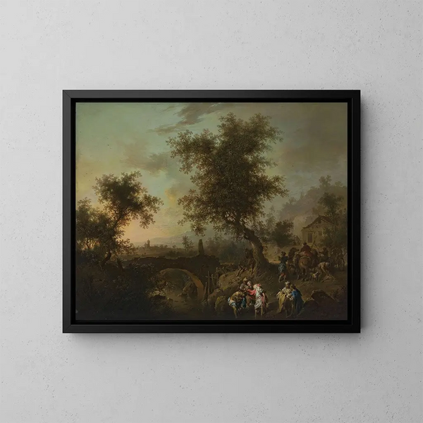 Baptême d'un courtisan de la reine d'Éthiopie - Johann Conrad Seekatz — framed artwork on a wall