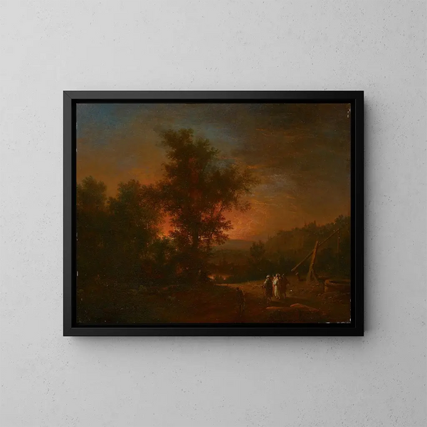 En route to Emmaus - Johann Conrad Seekatz — framed artwork on a wall