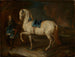 van een stalmeester met een grijze paard - Johann Elias Ridinger — weergave van het kunstwerk