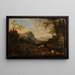Zuidelijk berglandschap met herder en kudde bij de put - Johann Franz Ermels — ingelijst kunstwerk aan de muur