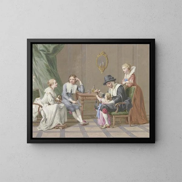 Family scene - Johann Friedrich August Tischbein — framed artwork on a wall