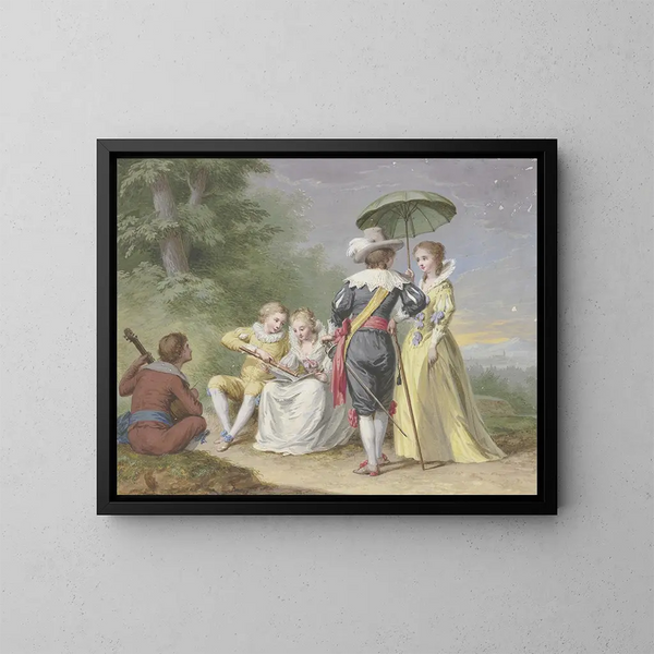 Société musicale au bord de la forêt - Johann Friedrich August Tischbein — framed artwork on a wall