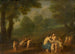 Venus en Adonis liefdesscène - Johann Friedrich Gerhard — weergave van het kunstwerk
