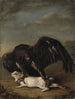 valk die een haas vangt - Johann Friedrich Grooth — weergave van het kunstwerk