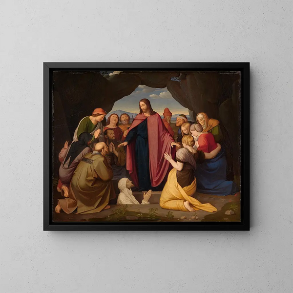 Resurrection of Lazarus - Johann Friedrich Overbeck — framed artwork on a wall