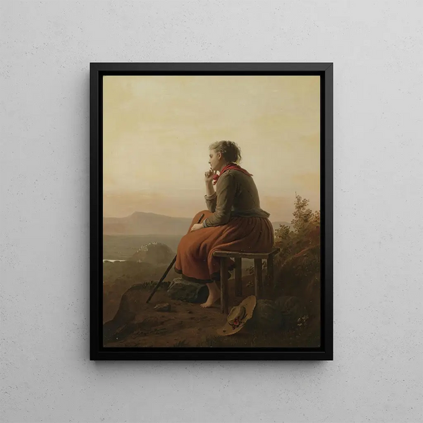 Auf der Höhe Au-dessus des collines et au loin - Johann Georg Meyer von Bremen — framed artwork on a wall