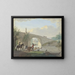 van een vee schilderij met twee herders die een stenen brug oversteken door te zwemmen - Johann Georg Pforr — ingelijst kunstwerk aan de muur