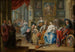 binnenkant met een concert en kaartspelers - Johann Georg Platzer — weergave van het kunstwerk