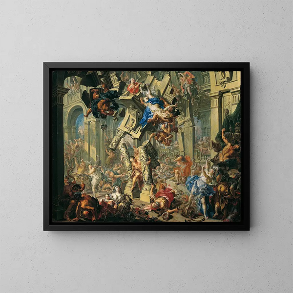 La revanche de Samson - Johann Georg Platzer — framed artwork on a wall