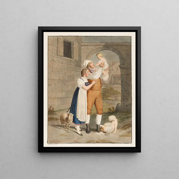 The Happiness of Marriage - Johann Georg Volmar — framed artwork on a wall