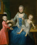 portret van Fridericia Adolphina, gravin van Schlieben, en haar twee zonen Gotthelf Sigismond en Adolf Friedrich - Johann Gottlieb Becker — weergave van het kunstwerk