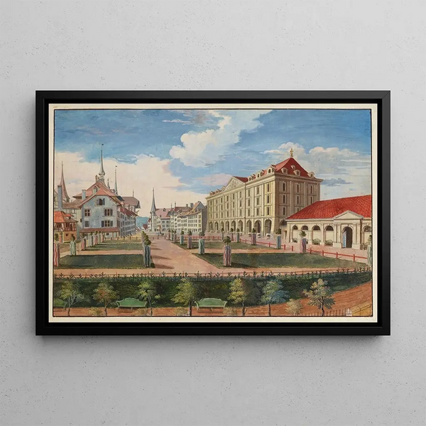 Johann Grimm - Ansicht des Kornhauses und der Grabenpromenade in Bern.webp