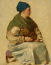 Studie van zittende vrouw met kind - Johann Grund — weergave van het kunstwerk