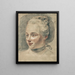 van een drie kwart portret van het hoofd van een meisje dat naar links is gekeerd - Johann Heinrich Tischbein de Jonge — ingelijst kunstwerk aan de muur