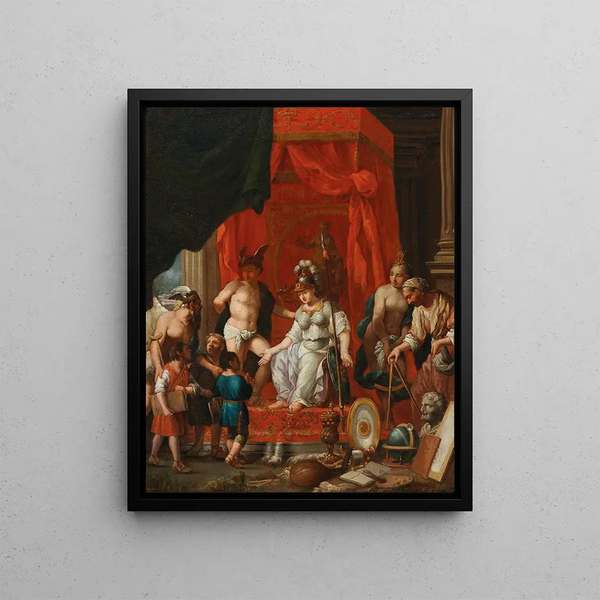 Minerve, patroness of the arts - Johann Heiss — framed artwork on a wall