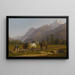 Landschap met boeren en paarden in het kanton Wallis - Johann Jakob Biedermann — ingelijst kunstwerk aan de muur