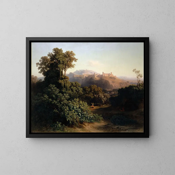 Landscape near Granada - Johann Jakob Frey — framed artwork on a wall