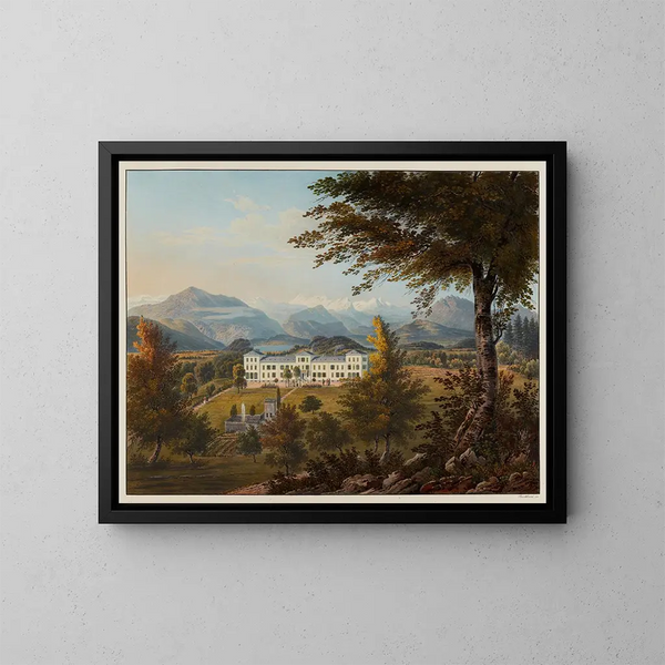 the thermal establishment of Albisbrunn in the canton of Zurich - Johann Jakob Meyer — framed artwork on a wall