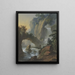 Passerelle boven een waterval boven een rotsdeur - Johann Jakob Schillinger — ingelijst kunstwerk aan de muur